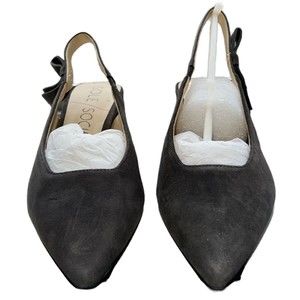 SOLE SOCIETY Maelie Slingbacks Women's 7.5 M Taupe Suede Low Black Heel